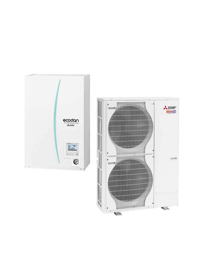Pompa de caldura aer apa Mitsubishi Electric Zubadan ECODAN PUHZ-SHW112VHA / ERSC-VM2D 11.2 kW, cu incalzitor de rezerva integrat 2 kW, pentru incalzire si racire, garantie 60 luni